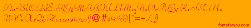 BernhardscriptRegular Font – Red Fonts on Orange Background