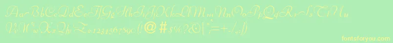 BernhardscriptRegular Font – Yellow Fonts on Green Background