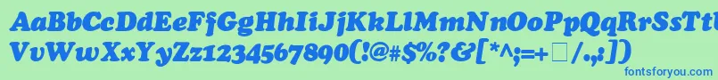 CooperSsiExtraBlackItalic Font – Blue Fonts on Green Background