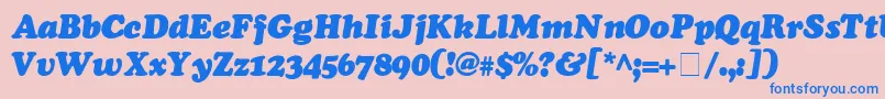 フォントCooperSsiExtraBlackItalic – ピンクの背景に青い文字