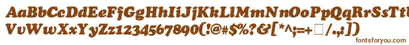 CooperSsiExtraBlackItalic-fontti – ruskeat fontit valkoisella taustalla