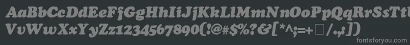フォントCooperSsiExtraBlackItalic – 黒い背景に灰色の文字