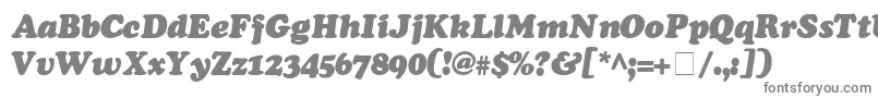 CooperSsiExtraBlackItalic-fontti – harmaat kirjasimet valkoisella taustalla