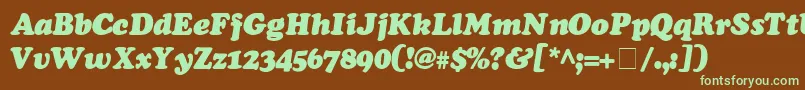 Шрифт CooperSsiExtraBlackItalic – зелёные шрифты на коричневом фоне
