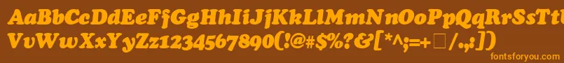 CooperSsiExtraBlackItalic Font – Orange Fonts on Brown Background