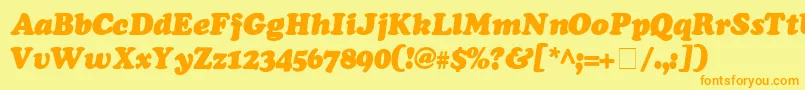 CooperSsiExtraBlackItalic Font – Orange Fonts on Yellow Background