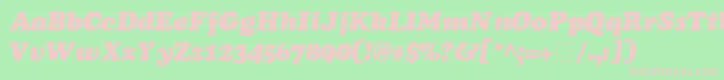 Шрифт CooperSsiExtraBlackItalic – розовые шрифты на зелёном фоне