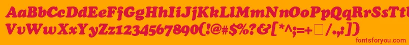 Czcionka CooperSsiExtraBlackItalic – czerwone czcionki na pomarańczowym tle