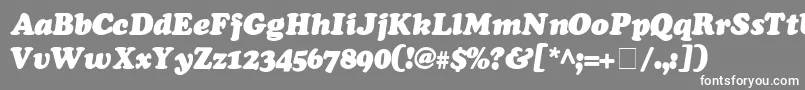 Шрифт CooperSsiExtraBlackItalic – белые шрифты на сером фоне