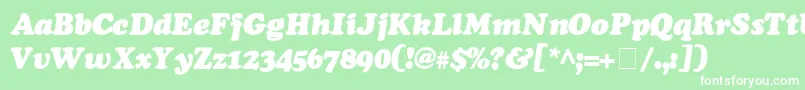 Шрифт CooperSsiExtraBlackItalic – белые шрифты на зелёном фоне