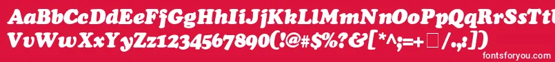フォントCooperSsiExtraBlackItalic – 赤い背景に白い文字