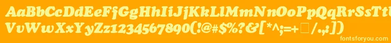 CooperSsiExtraBlackItalic Font – Yellow Fonts on Orange Background