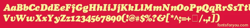 CooperSsiExtraBlackItalic Font – Yellow Fonts on Red Background