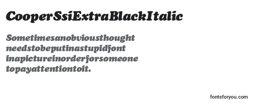 Review of the CooperSsiExtraBlackItalic Font