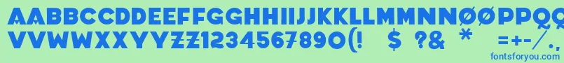 フォントCoradium – 青い文字は緑の背景です。