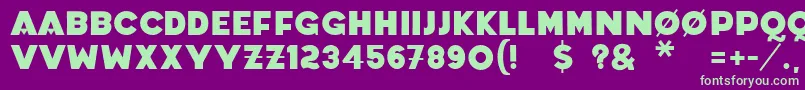 フォントCoradium – 紫の背景に緑のフォント