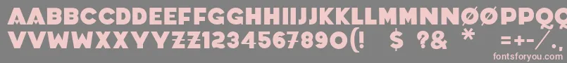 Coradium-fontti – vaaleanpunaiset fontit harmaalla taustalla
