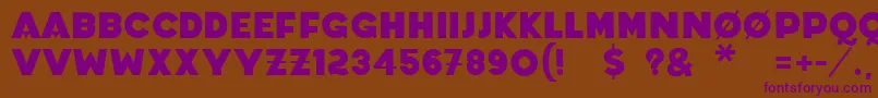 Coradium-fontti – violetit fontit ruskealla taustalla