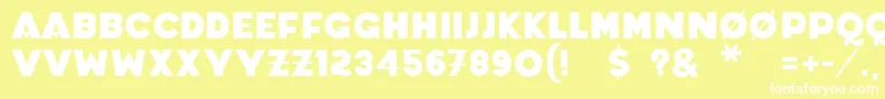 Coradium-fontti – valkoiset fontit keltaisella taustalla