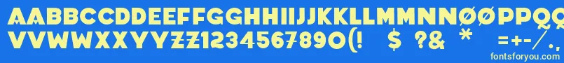 Coradium Font – Yellow Fonts on Blue Background