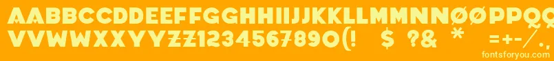 フォントCoradium – オレンジの背景に黄色の文字