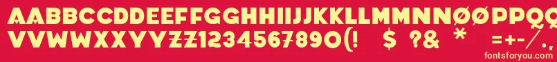 Coradium-fontti – keltaiset fontit punaisella taustalla