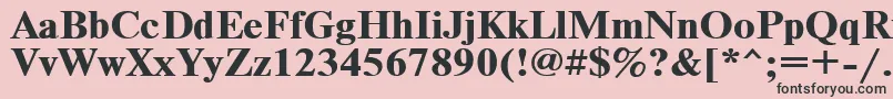 フォントTimeset110b – ピンクの背景に黒い文字