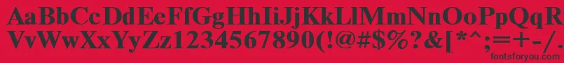 フォントTimeset110b – 赤い背景に黒い文字