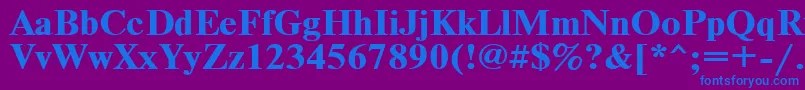 Timeset110b Font – Blue Fonts on Purple Background