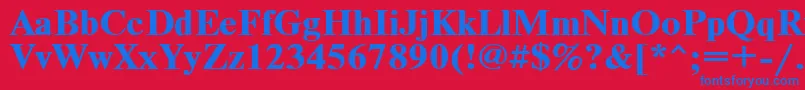 フォントTimeset110b – 赤い背景に青い文字