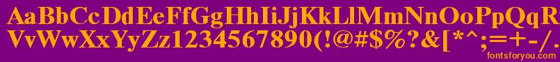 Timeset110b Font – Orange Fonts on Purple Background