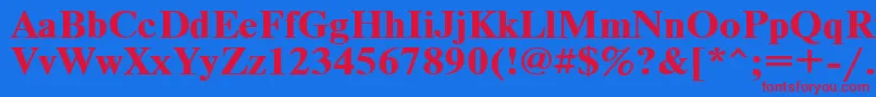 Timeset110b Font – Red Fonts on Blue Background