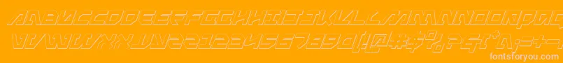 MetalStorm3DItalic-Schriftart – Rosa Schriften auf orangefarbenem Hintergrund