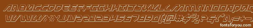 Шрифт MetalStorm3DItalic – белые шрифты на коричневом фоне