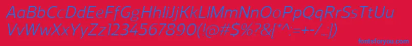 ReganItalic Font – Blue Fonts on Red Background