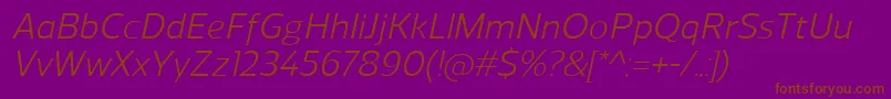 ReganItalic Font – Brown Fonts on Purple Background