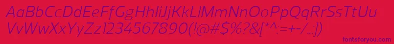 ReganItalic Font – Purple Fonts on Red Background