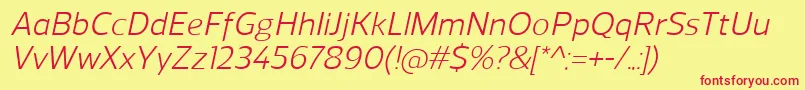 ReganItalic Font – Red Fonts on Yellow Background