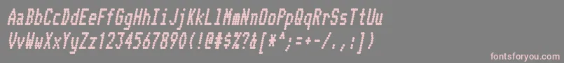フォントTelidonCdhvItalic – 灰色の背景にピンクのフォント