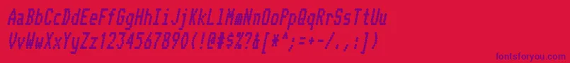 フォントTelidonCdhvItalic – 赤い背景に紫のフォント