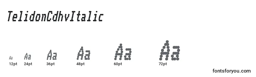 Размеры шрифта TelidonCdhvItalic
