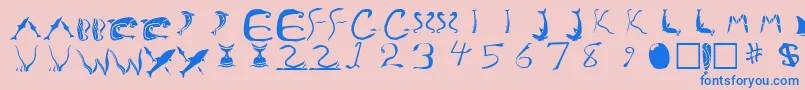 Oceanica Font – Blue Fonts on Pink Background