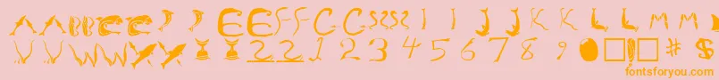 Oceanica Font – Orange Fonts on Pink Background