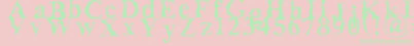 Decomposing Font – Green Fonts on Pink Background