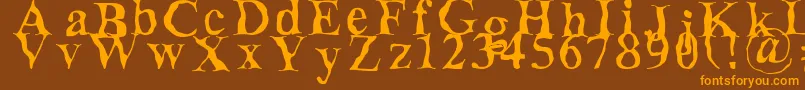 Decomposing Font – Orange Fonts on Brown Background