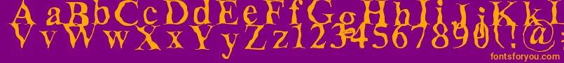 Decomposing Font – Orange Fonts on Purple Background