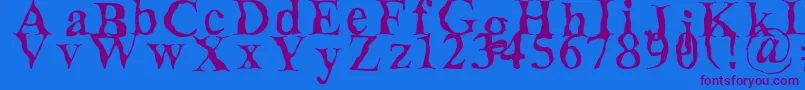 Decomposing Font – Purple Fonts on Blue Background