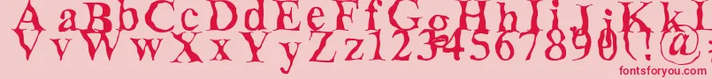 Decomposing Font – Red Fonts on Pink Background