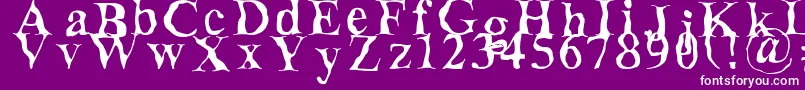 Decomposing Font – White Fonts on Purple Background