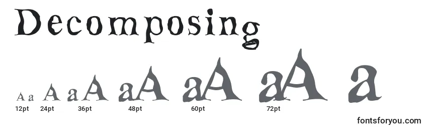 Размеры шрифта Decomposing